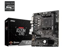 MSI A520M-A PRO AM4 DDR4 4600(OC) DVI HDMI M.2 USB3.2 MATX