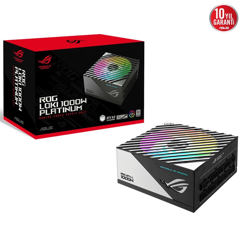 ASUS ROG LOKI SFX-L 1000P PLATINUM GÜÇ KAYNAĞI ÜNİTESİ 1000W 24-pin ATX SİYAH GÜMÜŞ