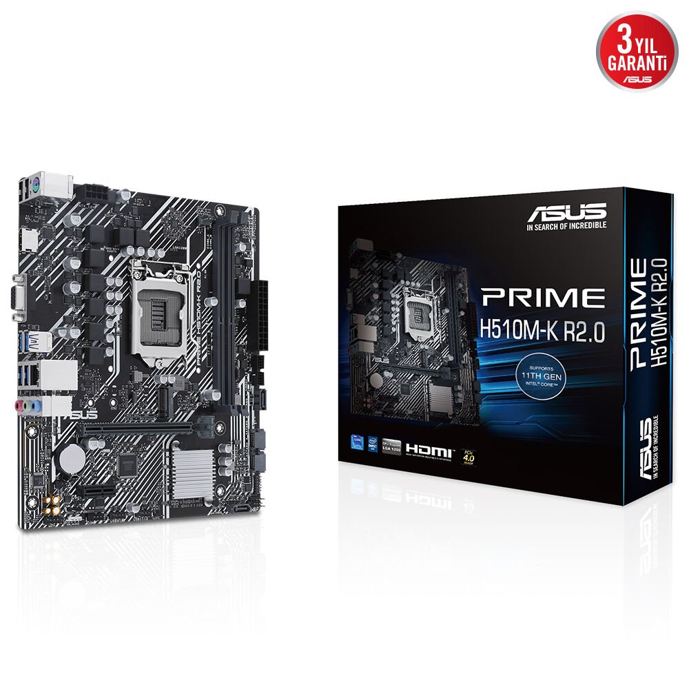 ASUS PRIME H510M-K R2.0 Intel H510 LGA 1200 (Socket H5) micro ATX ANAKART
