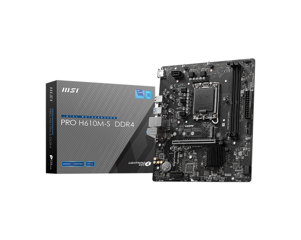 MSI MB PRO H610M-S DDR4 SOKET 1700 DDR4 3200(OC) HDMI  M.2 USB3.2 1x 1G LAN mATX