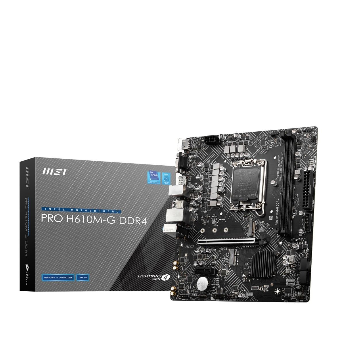 MSI PRO H610M-G DDR4 SOKET 1700 DDR4 3200(OC) PCI-E GEN 4 M.2 USB3.2 1X 1G LAN MATX