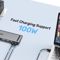 UNITEK UHUB11+ USB-C DISPLAYLINK 4K BAGLANTI ISTASYONU (D1147AGY01)