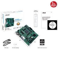 ASUS PRO A520M-C II/CSM AMD A520 AM4 DDR4 4600 DP HDMI DVI VGA M2 USB3.2 COM PCI TPM mATX ASUS 5X PROTECTION III UCRETSIZ UZAKTAN YONETIM YAZILIMI
