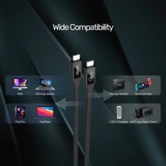 UNITEK USB4 THUNDERBOLT KABLO 0.8MT(C14100BK-0.8M)