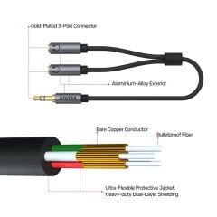 UNITEK 3.5MM AUX ÇOKLAYICI Y KABLO (Y-C956ABK)