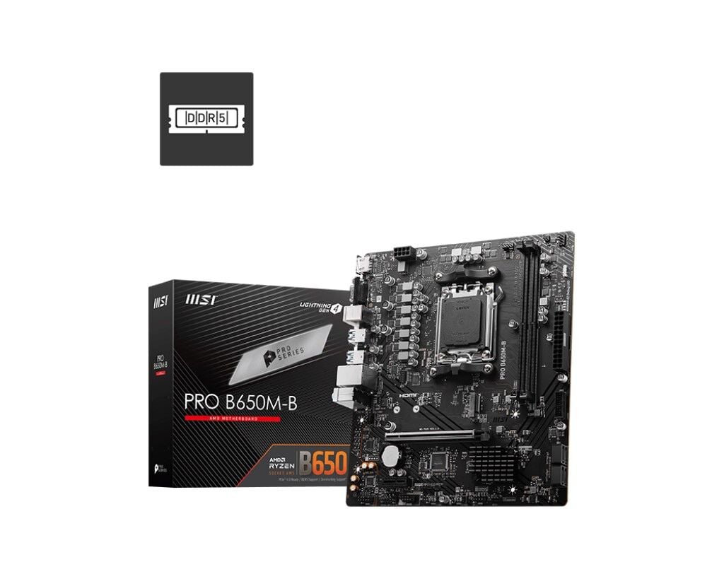 MSI PRO B650M-B AM5 DDR5 6800MHZ(OC) HDMI VGA M.2 USB3.2 2.5G LAN MATX