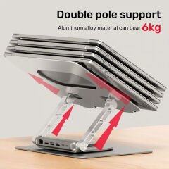 UNITEK 360D METAL 15.6” NOTEBOOK STAND 5in1 D1109B