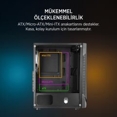 JAMES DONKEY HELIX H800 4XRBW ATX 550W GAMING KASA