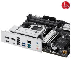 ASUS MB PRIME B850M-A-CSM AMD B850 AM5 DDR5 8000 2xDP HDMI 3x M2 USB3.2 AURA RGB 2.5Gbit LAN mATX 256GB’a kadar ram desteği, 1xGen5 M.2, Ücretsiz Uzaktan Yönetim Yazılımı