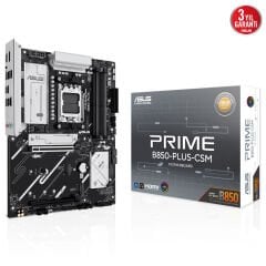 ASUS PRIME B850-PLUS-CSM AMD B850 AM5 DDR5 8000 DP HDMI 3x M2 USB3.2 AURA RGB 2.5Gbit LAN ATX 256GB’a kadar ram desteği, 1xGen5 M.2, Ücretsiz Uzaktan Yönetim Yazılımı