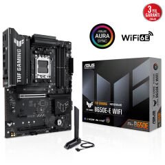 ASUS TUF GAMING B650E-E WIFI AMD B650 AM5 DDR5 8000 DP HDMI 3x M2 USB3.2 WiFi 6E + BT AURA RGB 2.5Gbit LAN ATX 8+2+1 Güç Aşamaları, 1xGen5 M.2