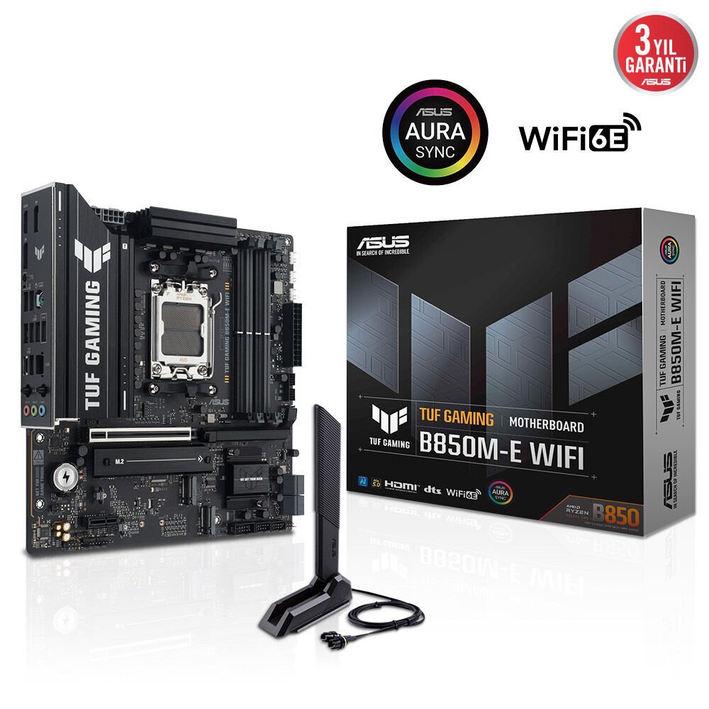 ASUS TUF GAMING B850M-E WIFI AMD B850 Soket AM5 micro ATX