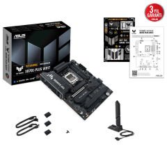 ASUS MB TUF GAMING X870E-PLUS WIFI7 AMD X870 AM5 DDR5 8000 HDMI 2xUSB4 4x M2 USB3.2 WiFi 7 + BT AURA RGB 2.5Gbit LAN ATX 16+2+1+1 Güç Aşamaları, Çift USB4, Gelişmiş AI Bilgisayarları için Hazır