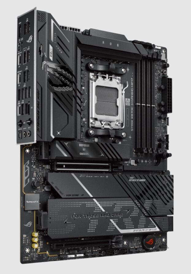 ASUS MB ROG STRIX X870E-H GAMING WIFI7 AMD X870 AM5 DDR5 8000 HDMI 2xUSB4 4x M2 USB3.2 WiFi 7 + BT AURA RGB 5Gbit LAN ATX 16+2+1 Güç Aşamaları, Çift USB4, USB 10G PD 3.0 ile 30W a kadar USB Çıkışı