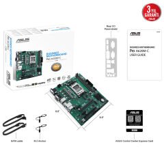 ASUS MB PRO A620M-C-CSM AMD A620 AM5 DDR5 6400 DP HDMI DVI VGA CIFT M2 USB3.2 AURA RGB COM PCI mATX UCRETSIZ UZAKTAN YAZILIMI ASUS 5X PROTECTION III