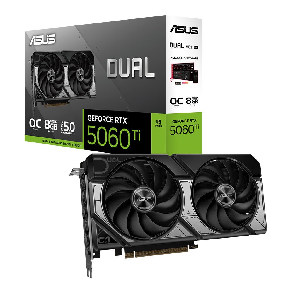 ASUS VGA DUAL-RTX5060-O8G-WHITE-NVIDIA-GEFORCE-RTX 5060-8GB GDDR7-128bit--OC-HDMI-3xDP-DLSS3 EKRAN KARTI