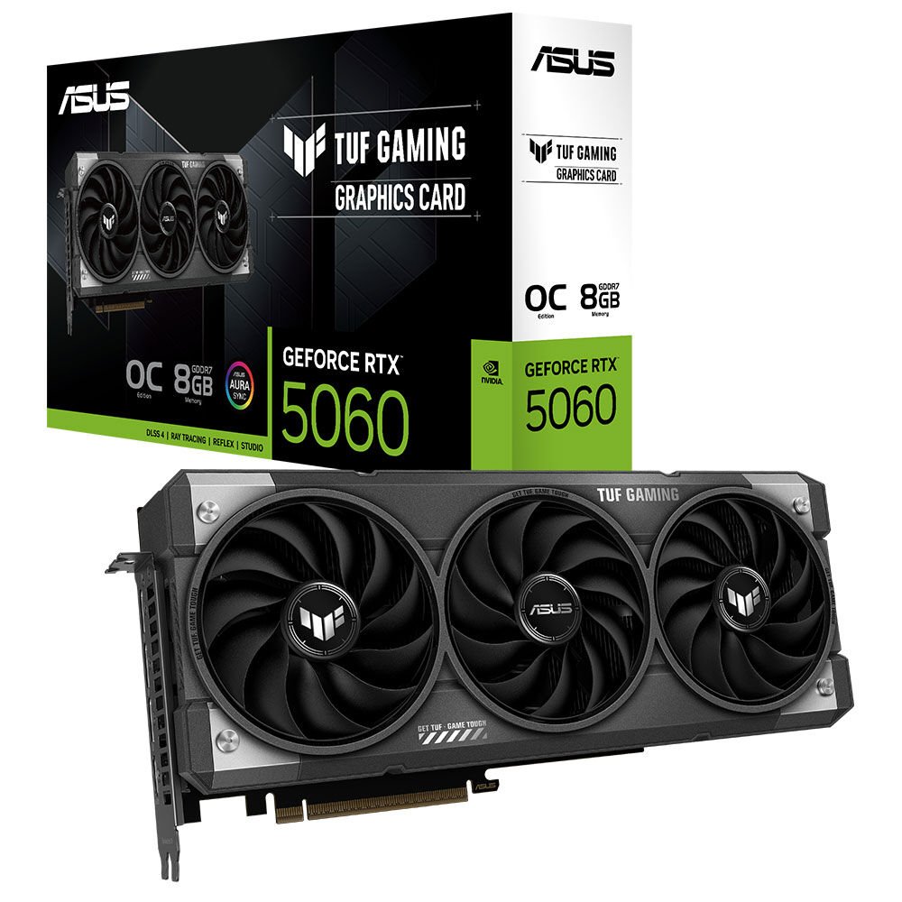 ASUS VGA TUF-RTX5060-O8G-GAMING-NVIDIA-GEFORCE-RTX 5060-8GB GDDR7-128bit--HDMI-3xDP-DLSS3 EKRAN KARTI