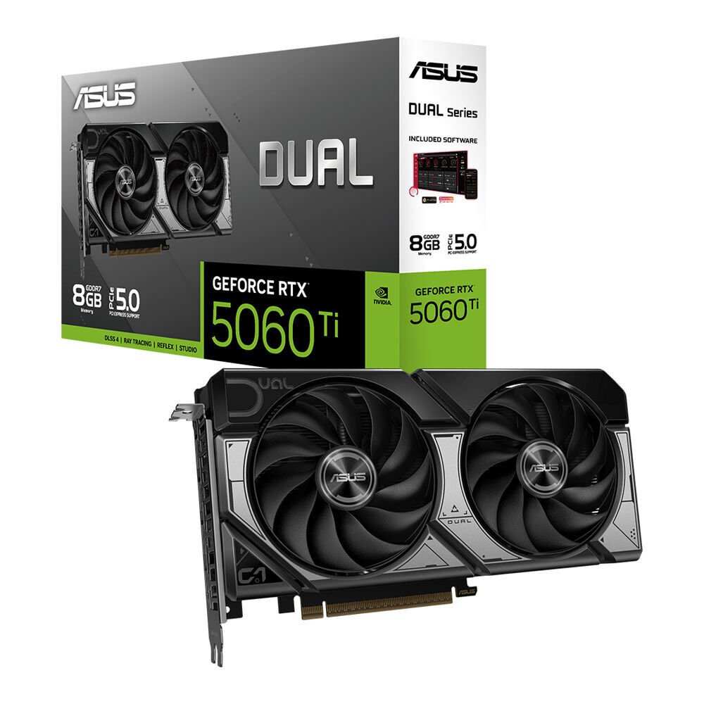 ASUS VGA DUAL-RTX5060TI-8G-NVIDIA-GEFORCE-RTX 5060 TI-8G-8GB GDDR7-128bit--HDMI-3xDP-DLSS4 EKRAN KARTI