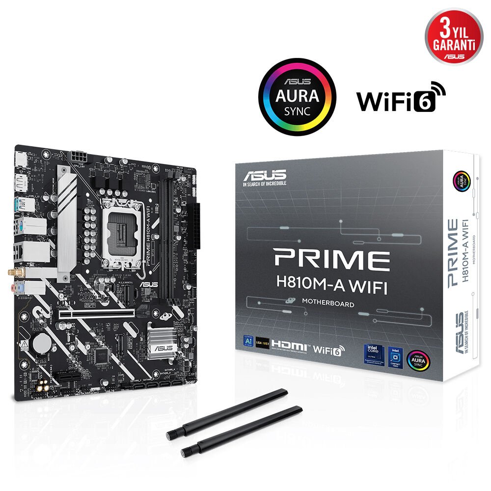 ASUS PRIME H810M-A WIFI Intel H810 LGA 1851 (Socket V1) micro ATX ANAKART
