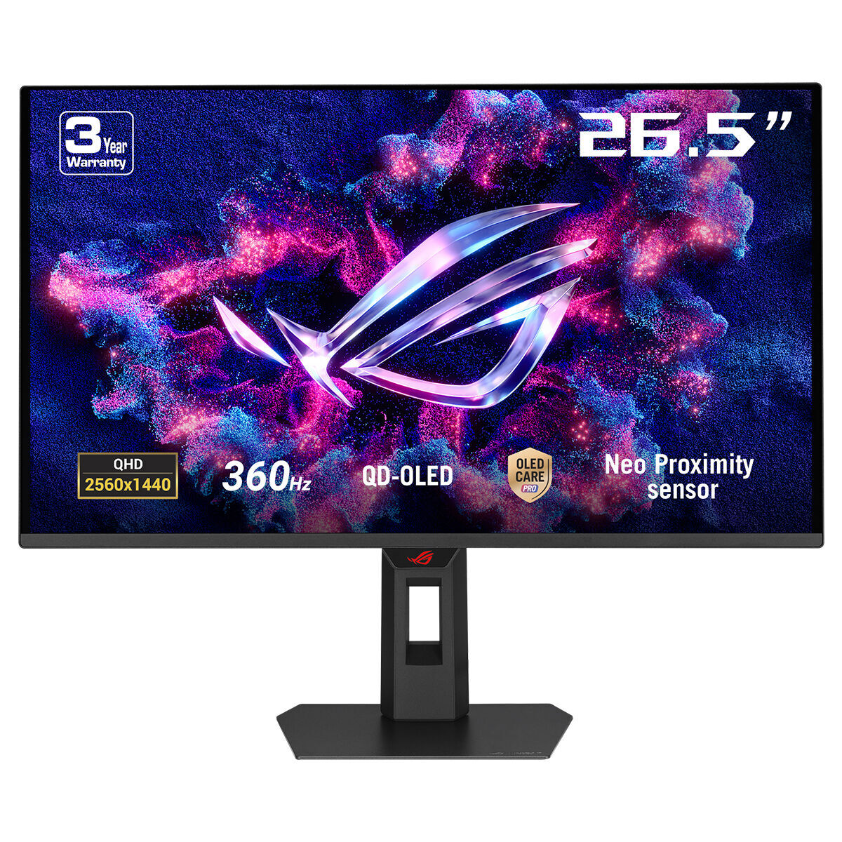 ASUS ROG STRIX XG27AQDNG 26.5 QD-OLED 2560x1440 0.03ms 360Hz 450cd DP HDMI USB YOK VESA 3YIL YAKINLIK SENSÖRÜ(NEO PROXIMITY SENSOR) ELMB G-SYNC UYUMLULUĞU %99 DCI-P3 PİVOT MONİTÖR
