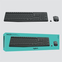 LOGITECH MK235 USB KABLOSUZ TÜRKÇE KLAVYE & MOUSE SETİ-SİYAH 920-007925