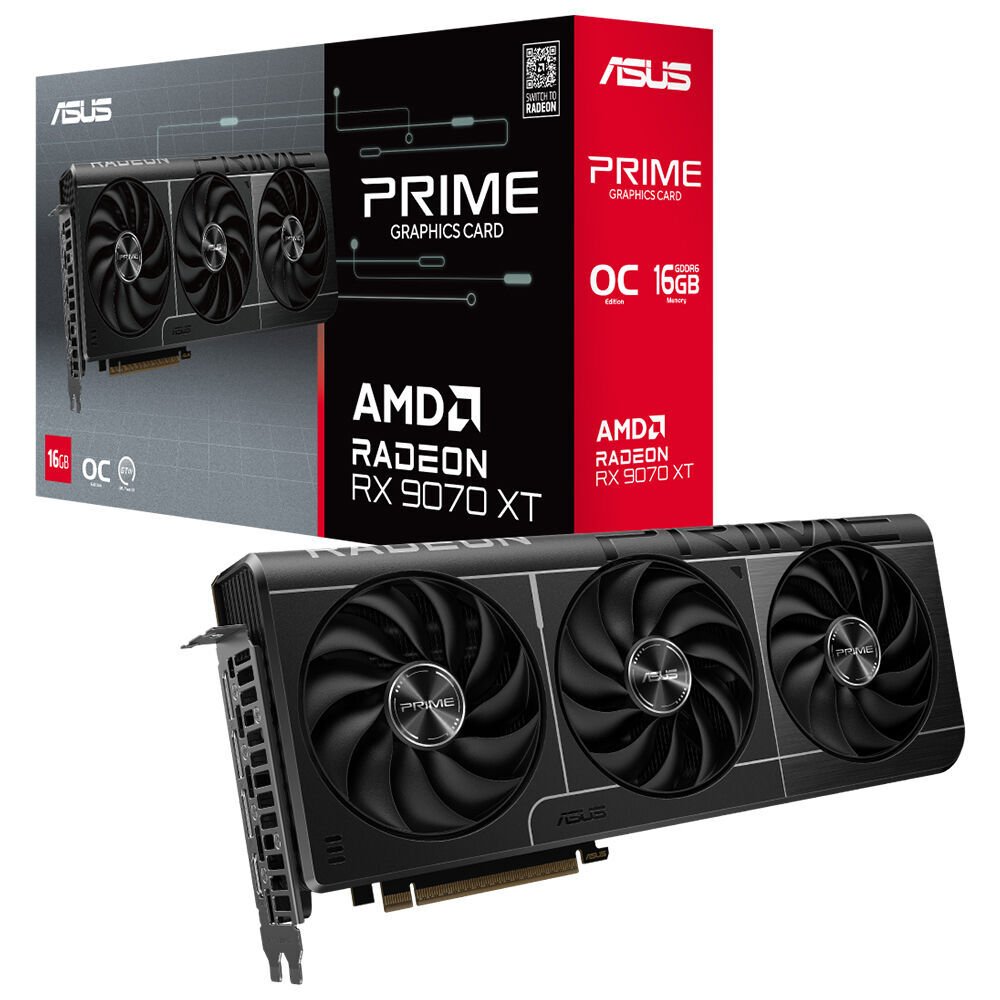 ASUS VGA PRIME-RX9070XT-O16G-AMD-RADEON-RX 9070 XT-16GB GDDR6-256bit--OC-HDMI-3xDP-EKRAN KARTI
