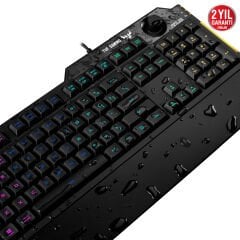 ASUS TUF GAMING K1 RGB MECH BRANE TURKCE OYUNCU KLAVYESI OZEL SES DUGMESI YAN ISIK CUBUGU ARMOURY CREATE OZELLIKLI SUYA VE TOZA DAYANIKLI