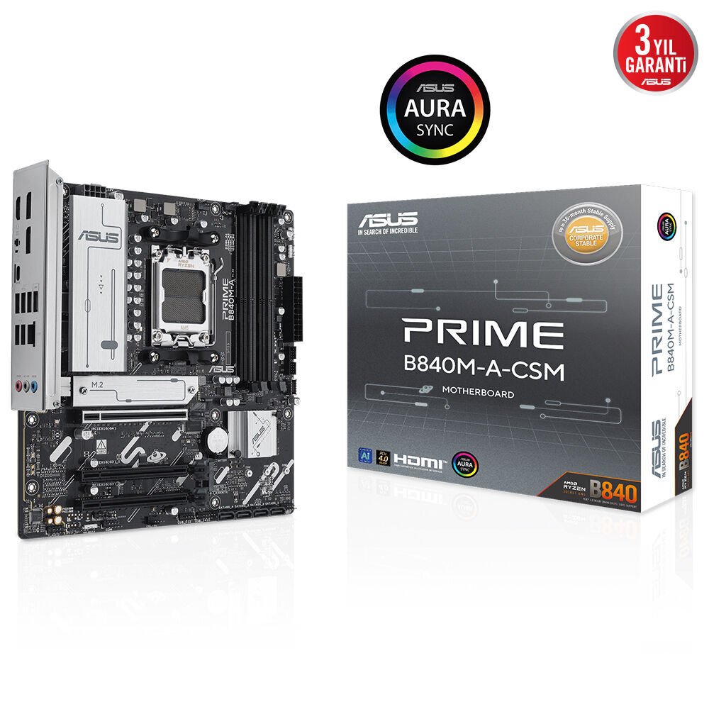 ASUS PRIME B840M-A-CSM AMD B840 Soket AM5 micro ATX ANAKART