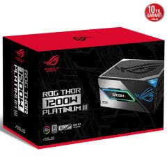 ASUS ROG THOR 1200W PLATINUM III PSU (80 PLUS PLATINUM SERTİFİKALI, ATX 3.1, GaN MOSFET, AKILLI VOLTAJ DÜZENLEYİCİ, MANYETİK OLED EKRAN, 10 YIL GARANTİ)