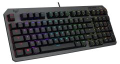 ASUS TUF GAMING K3 GEN II RED SWITCH, KOMPAKT 97 TUŞ DİZİLİMİ, OPTİK-MEKANİK RGB ANAHTARLAR, SES AZALTICI KÖPÜK, IP57 SU GEÇİRMEZLİK, ÇIKARILABİLİR ÜST PLAKA VE AURA SYNC