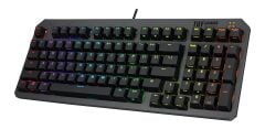 ASUS TUF GAMING K3 GEN II RED SWITCH, KOMPAKT 97 TUŞ DİZİLİMİ, OPTİK-MEKANİK RGB ANAHTARLAR, SES AZALTICI KÖPÜK, IP57 SU GEÇİRMEZLİK, ÇIKARILABİLİR ÜST PLAKA VE AURA SYNC