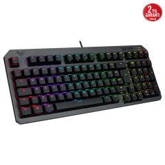 ASUS TUF GAMING K3 GEN II BLUE SWITCH KOMPAKT 97 TUŞ DİZİLİMİ OPTİK-MEKANİK RGB ANAHTARLAR SES AZALTICI KÖPÜK IP57 SU GEÇİRMEZLİK ÇIKARILABİLİR ÜST PLAKA VE AURA SYNC
