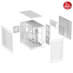 ASUS A32 PLUS M-ATX 3.2 GEN 2X1 TYPE C PORTU VE 360MM AIO CPU SOĞUTUCU & 420MM EKRAN KARTIYLA UYUMLU BEYAZ