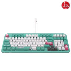 ASUS TUF GAMING K3 RED SWITCH/PBT/TR GEN II HATSUNE MIKU KOMPAKT 97 TUŞ DİZİLİMİ, OPTİK-MEKANİK RGB ANAHTARLAR, SES AZALTICI KÖPÜK, IP57 SU GEÇİRMEZLİK, ÇIKARILABİLİR ÜST PLAKA VE AURA SYNC