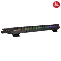 ASUS ROG STRIX SCOPE II 96 WL/RX RED/ABS/TR WIRELESS OYUN KLAVYESİ: ÜÇ MODLU BAĞLANTI, ROG RX OPTİK ANAHTARLAR, PBT TUŞ KAPAKLARI, SİLİKON YALITIM, EK ROG TUŞLARI, BİLEK DESTEĞİ