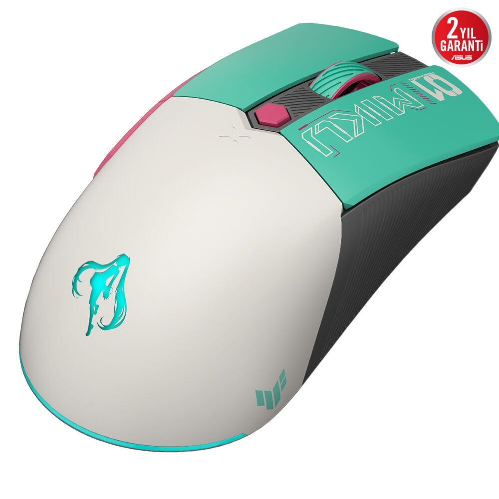 ASUS TUF GAMING MİNİ WİRELESS MOUSE HATSUNE MIKU EDİTİON: 65 GRAM, ÜÇLÜ BAĞLANTI, 12.000 DPI SENSÖR, 100 MİLYON TIK ÖMRÜ, PTFE AYAKLAR, 6 PROGRAMLANABİLİR TUŞ