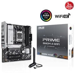 ASUS PRIME B840M-A WIFI AMD B840 AM5 DDR5 7600 2xDP HDMI 3x M2 USB3.2 WiFi 6E + BT AURA RGB 2.5Gbit LAN mATX ASUS MB 5X PROTECTION III, BIOS FlashBack Butonu