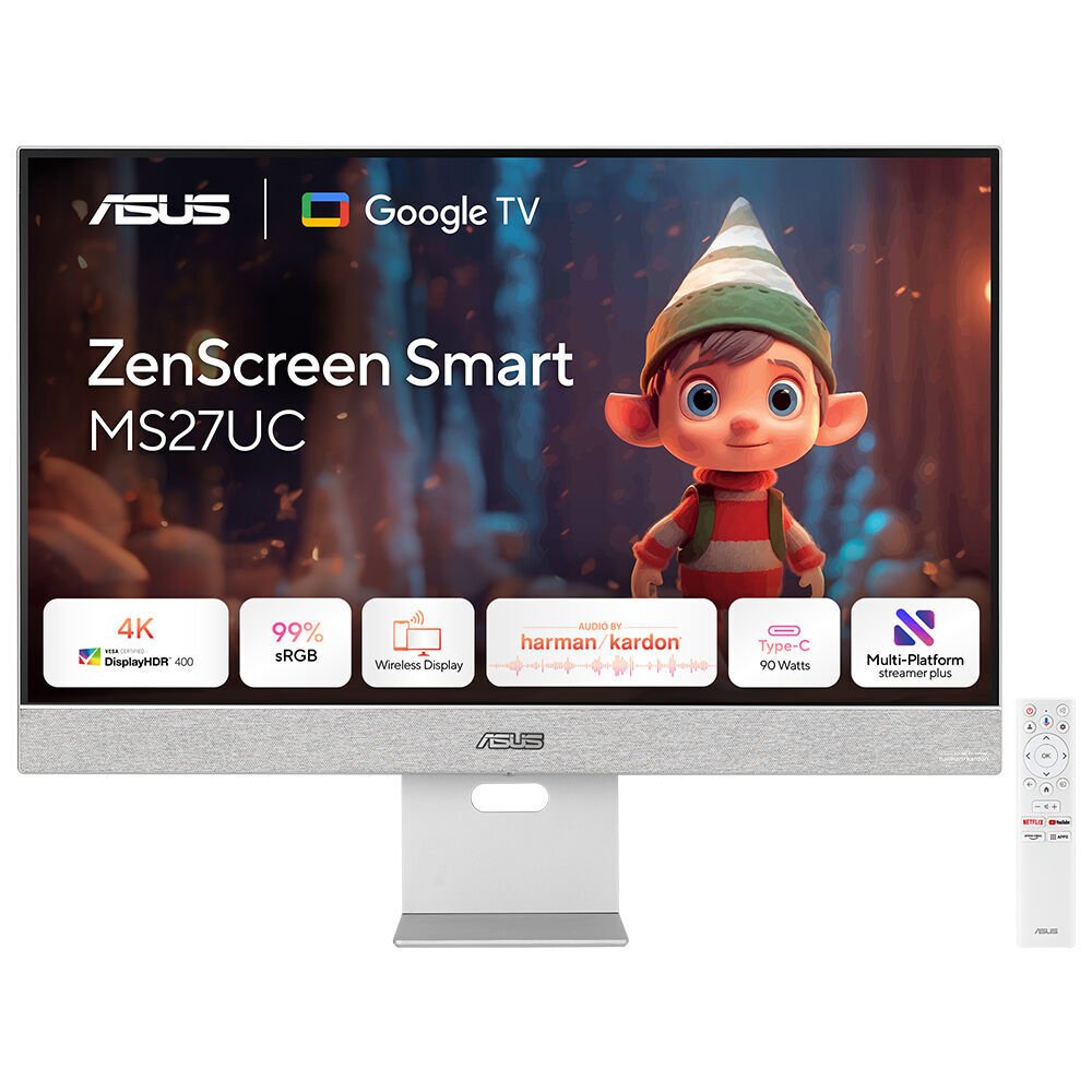 ASUS ZENSCREEN SMART MS27UC 27 IPS 3840X2160 5MS 60HZ 350CD DP HDMI USB-C HOPARLÖR VESA 3YIL