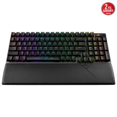 ASUS ROG STRIX SCOPE II 96 WL/NX SNOW/ABS/TR WIRELESS OYUNCU KLAVYESİ 3 FARKLI BAĞLANTI TÜRKÇE TUŞ DİZİLİMİ (2.4GHz RF, BLUETOOTH, KABLOLU) ROG NX SNOW MEKANİK SWITCH AURA SYNC RGB VE BİLEK DESTEĞİ