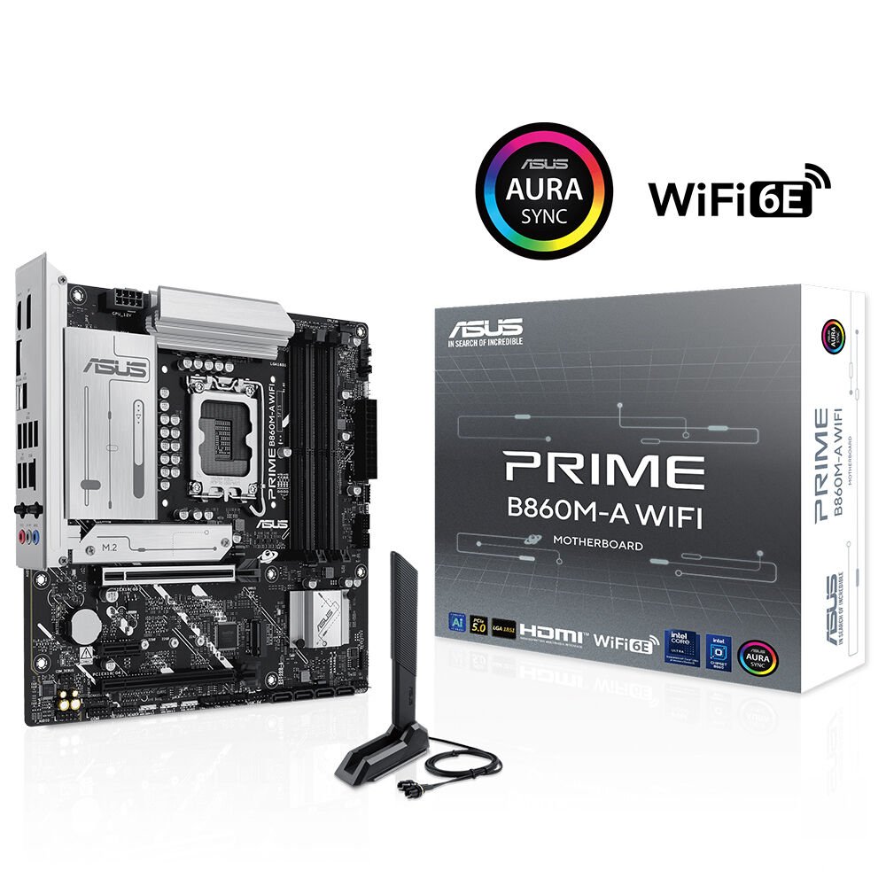 ASUS PRIME H810M-A-CSM Intel H810 LGA1851 DDR5 6400 DP HDMI Çift M2 USB3.2 AURA RGB mATX 6+1+1+1 Güç Aşamaları, Uzaktan Yönetim Yazılımı, Ready for Advanced AI PC