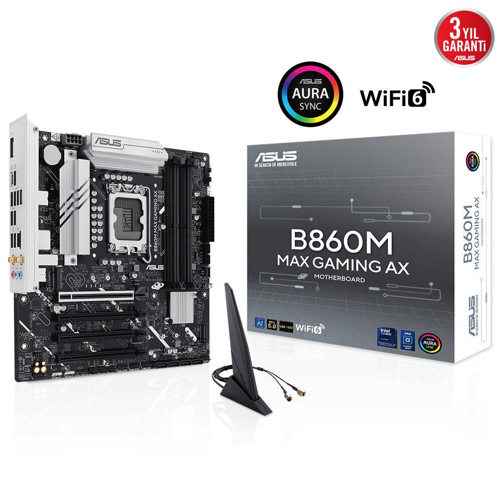 ASUS B860M MAX GAMING AX Intel B860 LGA 1851 (Socket V1) micro ATX ANAKART