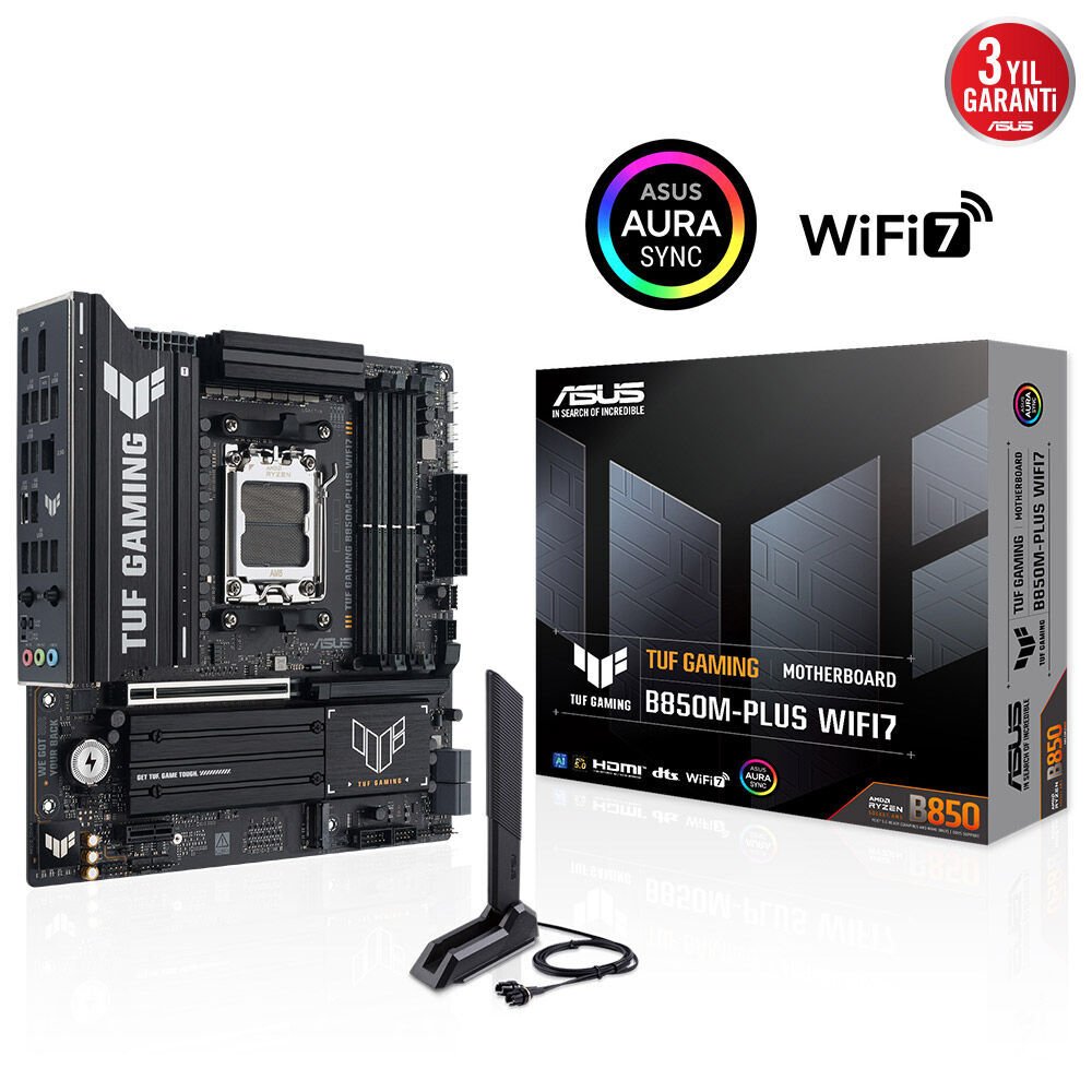 ASUS TUF GAMING B850M-PLUS WIFI7 AMD B850 Soket AM5 micro ATX ANAKART