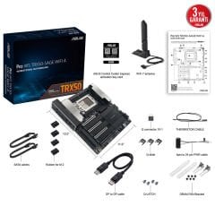 ASUS PRO WS TRX50-SAGE WIFI A AMD TRX50 sTR5 DDR5 7600 3x M2 USB3.2 WiFi 7 + BT 10Gbit + 2.5Gbit LAN CEB 1TB’a kadar ram desteği, 1x SlimSAS Portu, Asus Control Center Express Lisansı!
