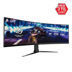 ASUS ROG STRIX XG49VQ 49 GAMING VA KAVISLI AURA RGB FREESYNC 2 HDR DFHD 3840X1080 1MS 144HZ DP HDMI USB MM VESA 3YIL ULTRA-WIDE HDR,DUSUK MAVI ISIK,YUKSEKLIK AYARI Monitör