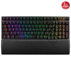 ASUS ROG STRIX SCOPE II 96 WL/NX SNOW/PBT/UK WIRELESS OYUNCU KLAVYESİ 3 FARKLI BAĞLANTI (2.4GHz RF, BLUETOOTH, KABLOLU) ROG NX SNOW MEKANİK SWITCH AURA SYNC RGB VE BİLEK DESTEĞİ İNGİLİZCE