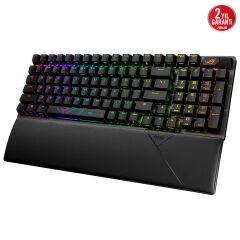 ASUS ROG STRIX SCOPE II 96 WL/NX SNOW/PBT/UK WIRELESS OYUNCU KLAVYESİ 3 FARKLI BAĞLANTI (2.4GHz RF, BLUETOOTH, KABLOLU) ROG NX SNOW MEKANİK SWITCH AURA SYNC RGB VE BİLEK DESTEĞİ İNGİLİZCE