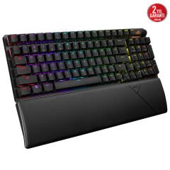 ASUS ROG STRIX SCOPE II 96 WL/NX SNOW/PBT/UK WIRELESS OYUNCU KLAVYESİ 3 FARKLI BAĞLANTI (2.4GHz RF, BLUETOOTH, KABLOLU) ROG NX SNOW MEKANİK SWITCH AURA SYNC RGB VE BİLEK DESTEĞİ İNGİLİZCE