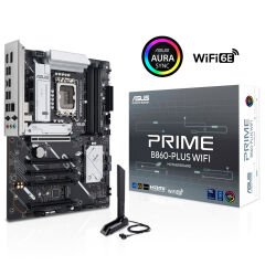 ASUS PRIME B860 PLUS WIFI Intel B860 LGA1851 DDR5 8200 DP HDMI 2x M2 USB32 Gen 2x2 WiFi 6E + BT AURA RGB 2.5Gbit LAN ATX 8+1+1 Güç Aşamaları 1xGen5 M.2 Ready for Advanced AI PC