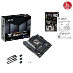 ASUS TUF GAMING B860M PLUS Intel B860 LGA1851 DDR5 8800 DP HDMI TypeC 3x M2 USB3 2 Gen 2x2 AURA RGB 2 5Gbit LAN mATX 12+1+2+1 Güç Aşamaları 1xGen5 M2 Ready for Advanced AI PC