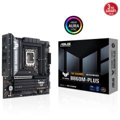 ASUS TUF GAMING B860M PLUS Intel B860 LGA1851 DDR5 8800 DP HDMI TypeC 3x M2 USB3 2 Gen 2x2 AURA RGB 2 5Gbit LAN mATX 12+1+2+1 Güç Aşamaları 1xGen5 M2 Ready for Advanced AI PC